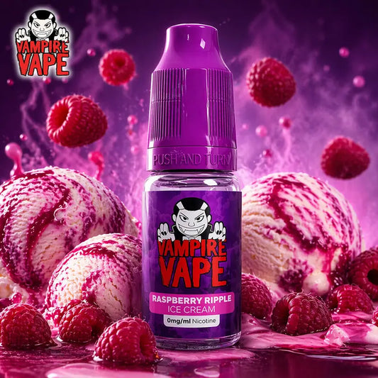 Raspberry Ripple Ice Cream Freebase Vape Juice 10ml | Vampire Vape