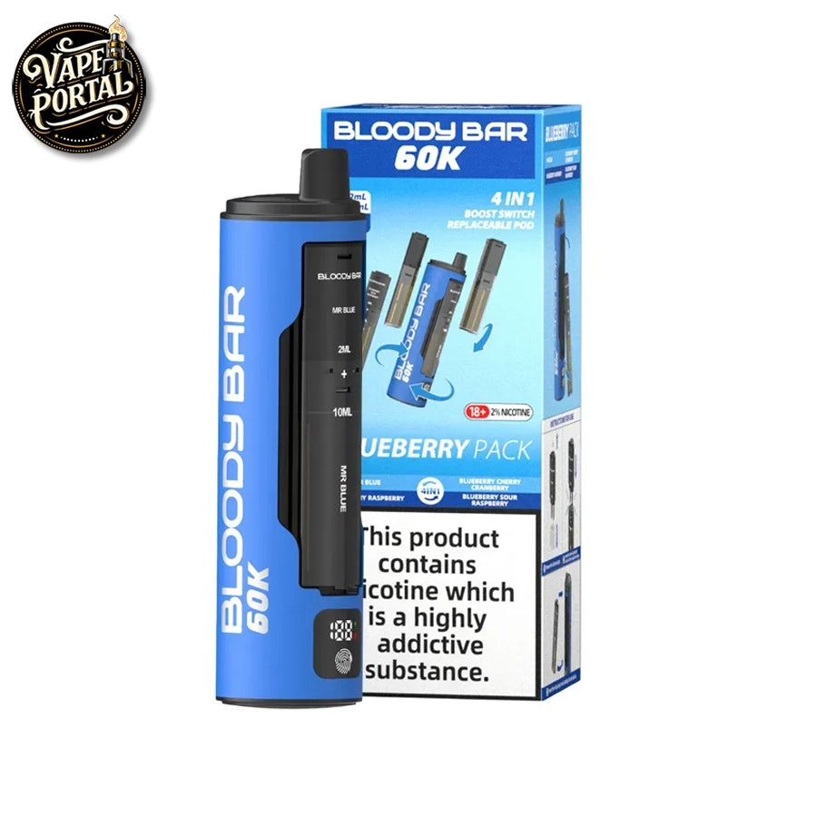 Bloody Bar 60K 4 in 1 Prefilled Pod Vape Kit Blueberry Pack