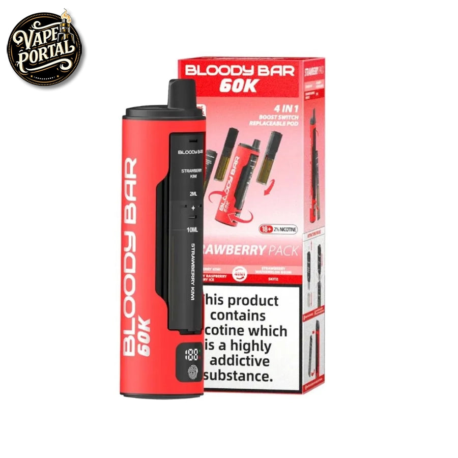 Bloody Bar 60K 4 in 1 Prefilled Pod Vape Kit Strawberry Pack