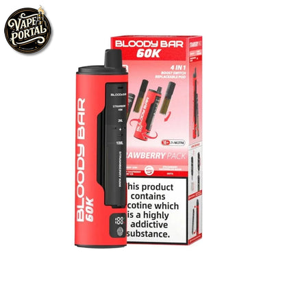 Bloody Bar 60K 4 in 1 Prefilled Pod Vape Kit Strawberry Pack