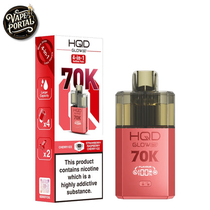 HQD Glow Air 70K Pod Kit Cherry Ice & Strawberry Raspberry Cherry Ice