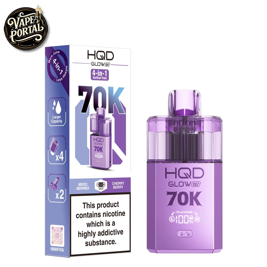 HQD Glow Air 70K Pod Kit Mixed Berries & Cherry Berry