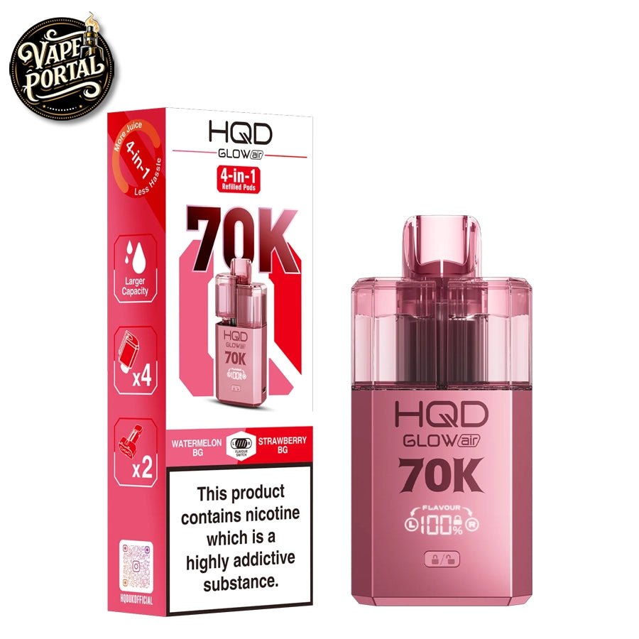 HQD Glow Air 70K Pod Kit Watermelon BG & Strawberry GB