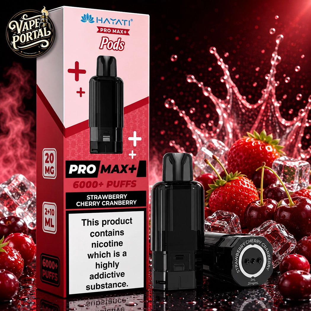 Hayati Pro Max Plus 6000 Pods  Strawberry Cherry Cranberry