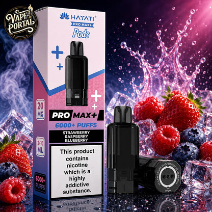 Hayati Pro Max Plus 6000 Pods Strawberry Raspberry Blueberry 
