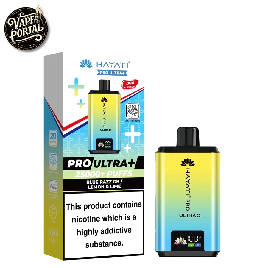 Hayati Pro Ultra Plus 25000 Prefilled Pod Kit Blue Razz GB Lemon Lime