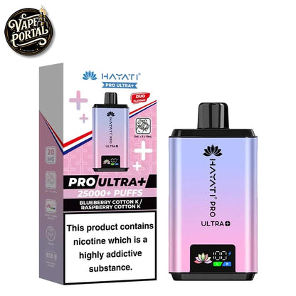Hayati Pro Ultra Plus 25000 Prefilled Pod Kit Blueberry Cotton K Raspberry Cotton K