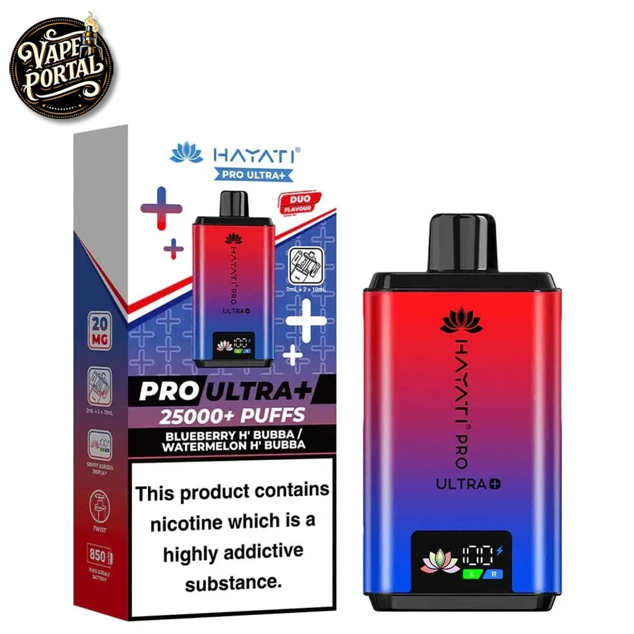 Hayati Pro Ultra Plus 25000 Prefilled Pod Kit Blueberry H Bubba Watermelon H Bubba