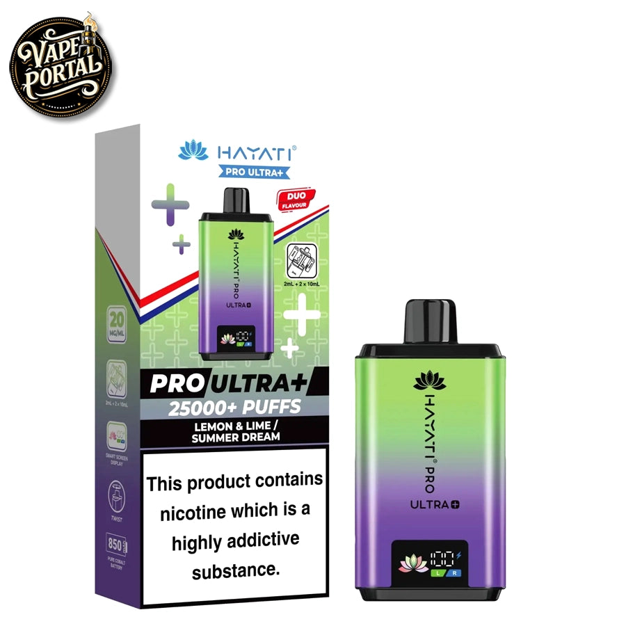 Hayati Pro Ultra Plus 25000 Prefilled Pod Kit Lemon Lime Summer Dream
