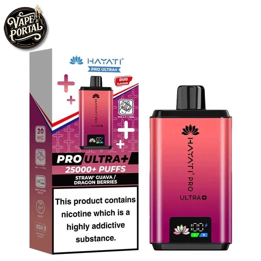 Hayati Pro Ultra Plus 25000 Prefilled Pod Kit Straw Guava Dragon Berries