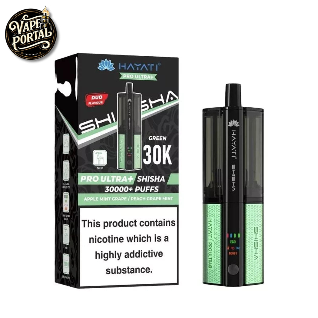 Hayati Pro Ultra Plus Shisha Apple Mint Grape Peach Grape Mint