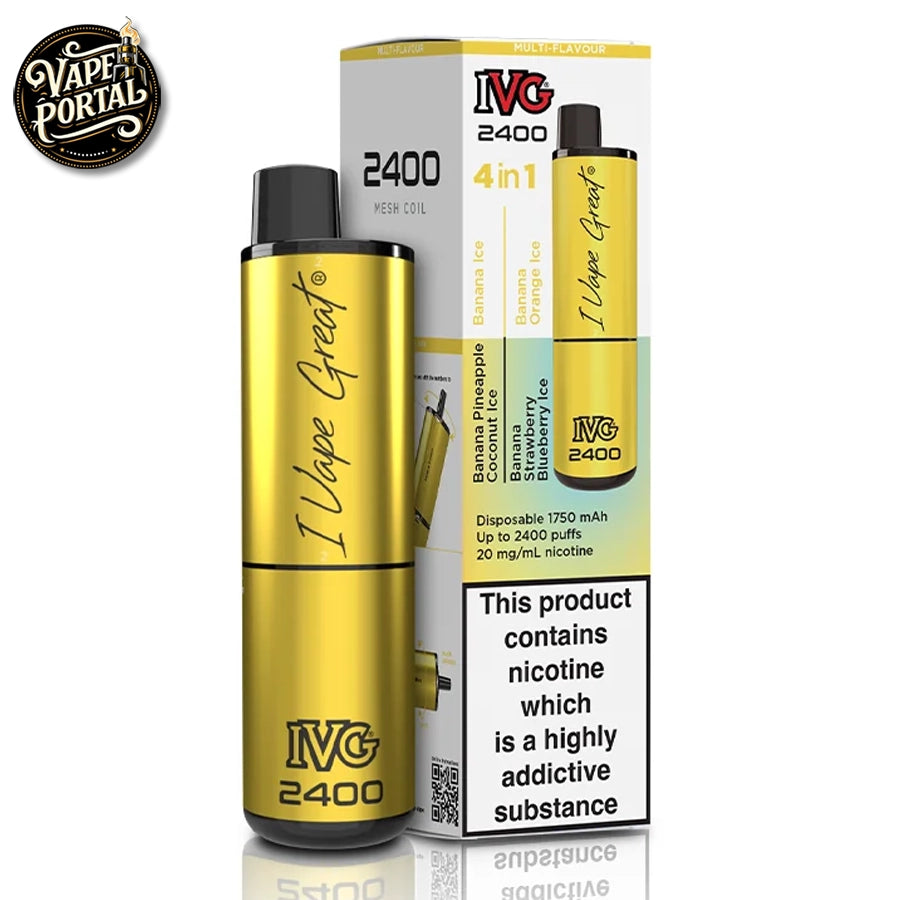 IVG 4 In 1 2400 Puffs Pod Kit Banana Edition
