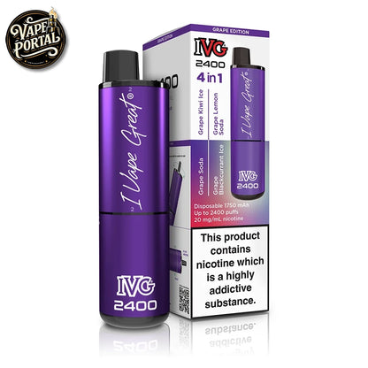 IVG 4 In 1 2400 Puffs Pod Kit GrapeEdition
