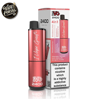 IVG 4 In 1 2400 Puffs Pod Kit Strawberry Edition