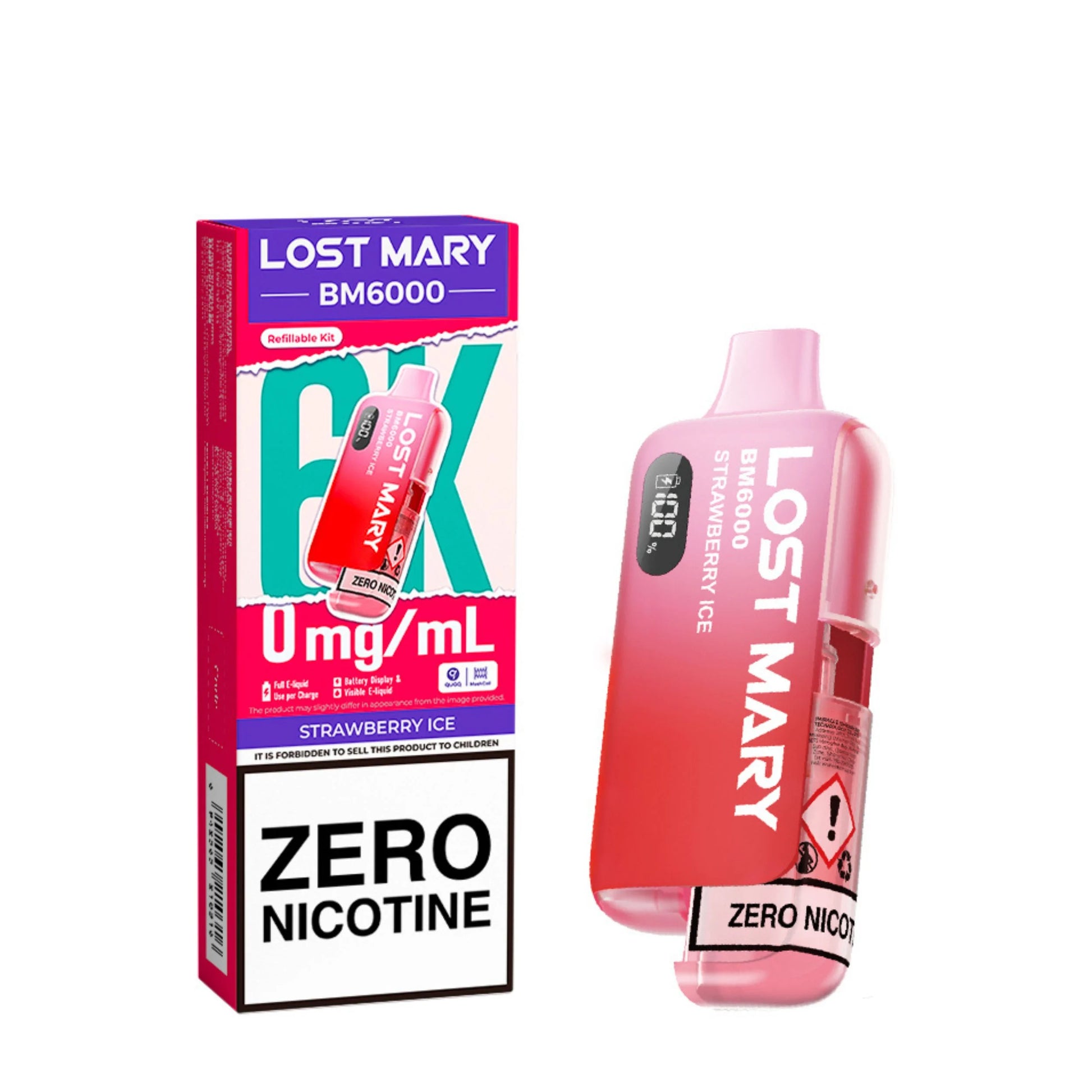 Lost Mary BM6000 Zero Nicotine Prefilled Pod Kit Strawberry Ice