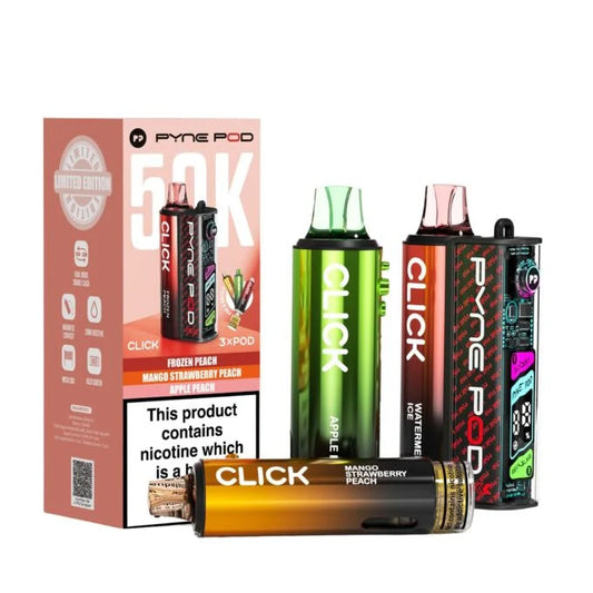 Pyne Pod Click 50K Prefilled Pod Kit – 50,000 Puffs, LED Display & Mesh Coil
