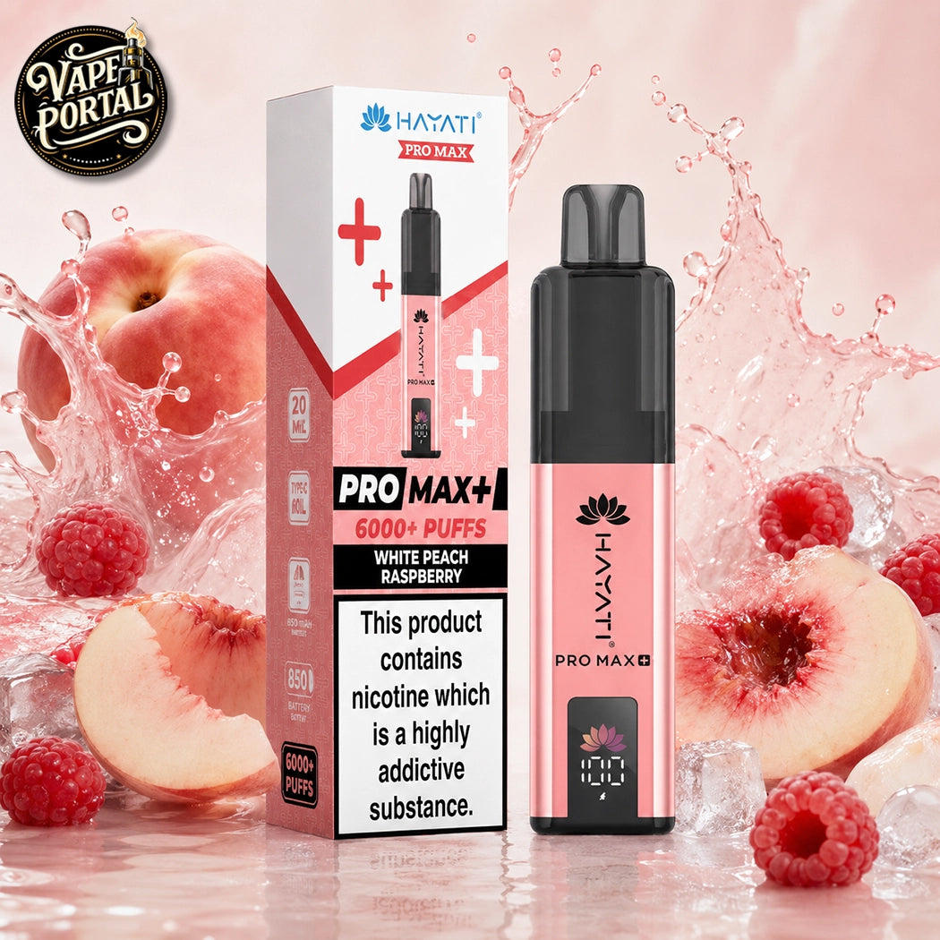 Hayati Pro Max+ 6000 Puffs White Peach Raspberry